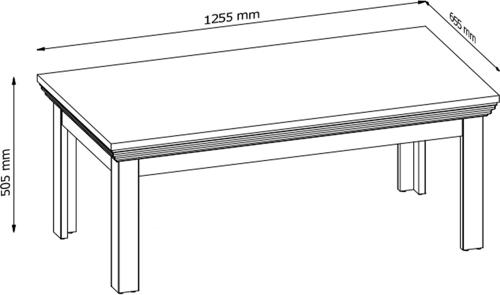 Măsuță de cafea pentru living Royal LN2 - pin nordic / stejar sălbatic