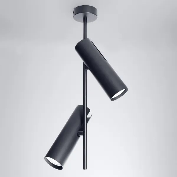 Brilagi - Lustră LED RGBW reglabilă pe tijă BRANCH 2xGU10/6,5W/230V neagră