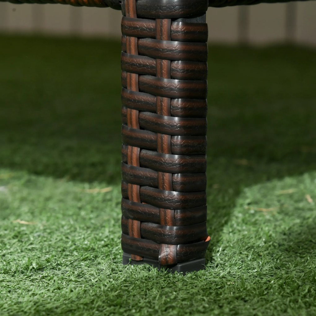 Outsunny Canapea de exterior cu 3 locuri, din ratan PE, cu perne confortabile și detașabile, 173x68x78 cm, maro | Aosom Romania