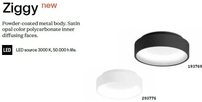 Plafoniera LED design circular Ziggy pl d80 alb