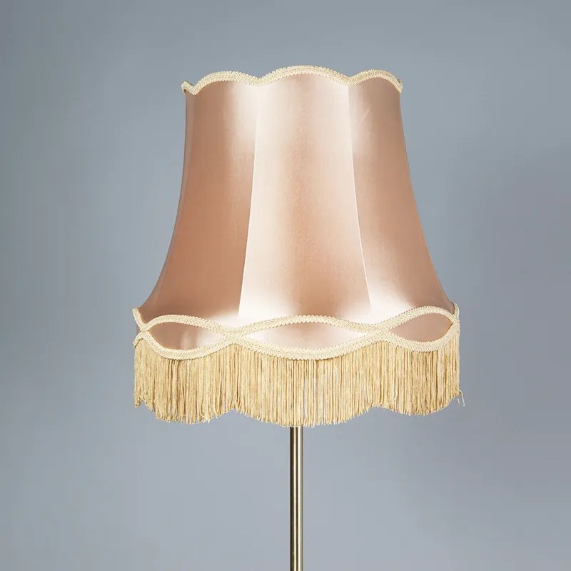 Lampă de podea retro din alamă cu abajur Granny auriu 45 cm - Kaso