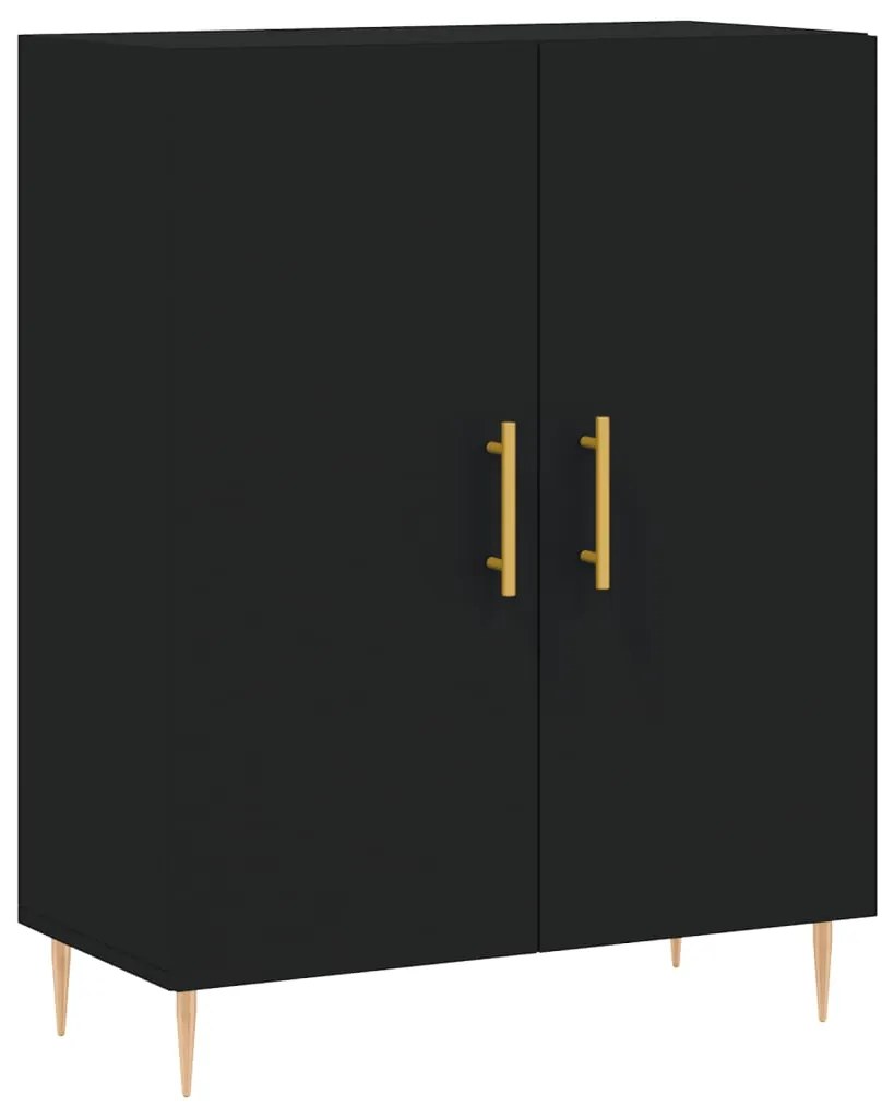 827709 vidaXL Dulap, negru, 69,5x34x90 cm, lemn compozit