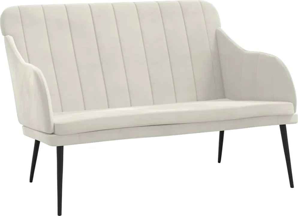 vidaXL Bancă, crem, 110x76x80 cm, catifea