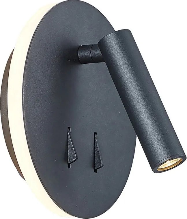Aplica perete lumina ambientala, spot directionabil CAYMAN negru mat