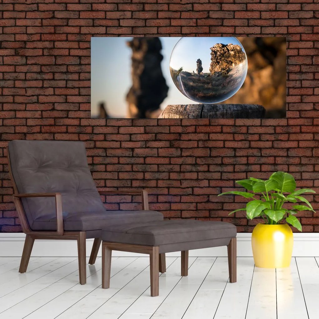 Tablou cu lupa și peisaj (120x50 cm)