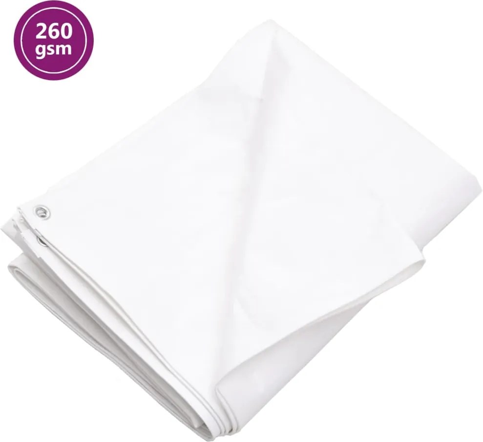 vidaXL Prelată 260 g/m², alb, 3x5 m, HDPE