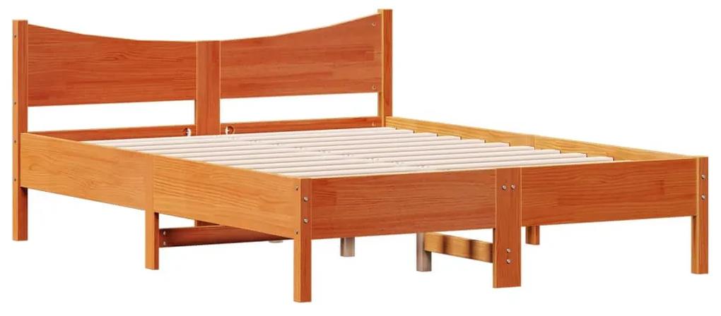 844752 vidaXL Cadru de pat, maro ceruit, 120x190 cm, lemn masiv de pin