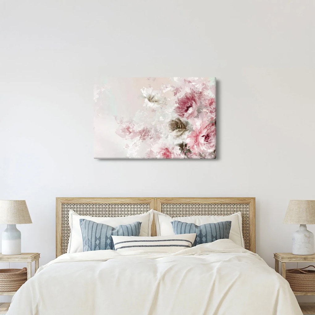 Tablou - Pictura flori roz (90x60 cm)