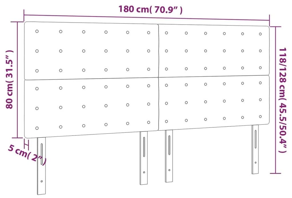 Tablii de pat, 4 buc, gri taupe, 90x5x78 88 cm, textil 4, Gri taupe, 180 x 5 x 118 128 cm