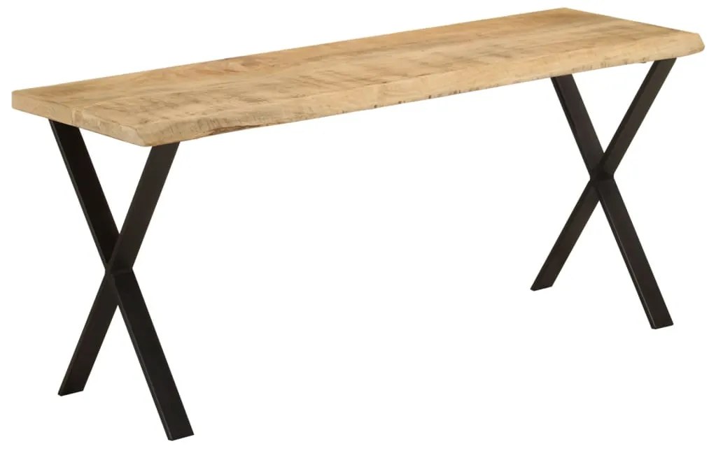 vidaXL Banchetă cu margini naturale 105 cm, lemn masiv de mango