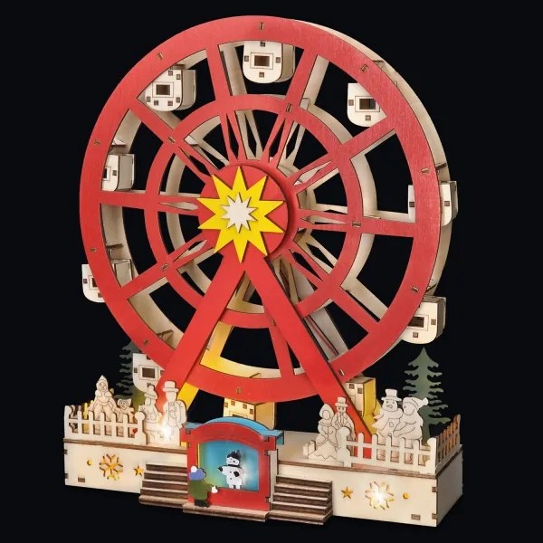 Decorațiune LED de Crăciun Solight 1v277 LED/2xAA/alb cald carusel