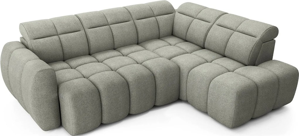 Colțar lemn masiv Extensibil Falcon 258x208cm Ladă Depozitare Personalizabil Electric - Royal 18, Stânga