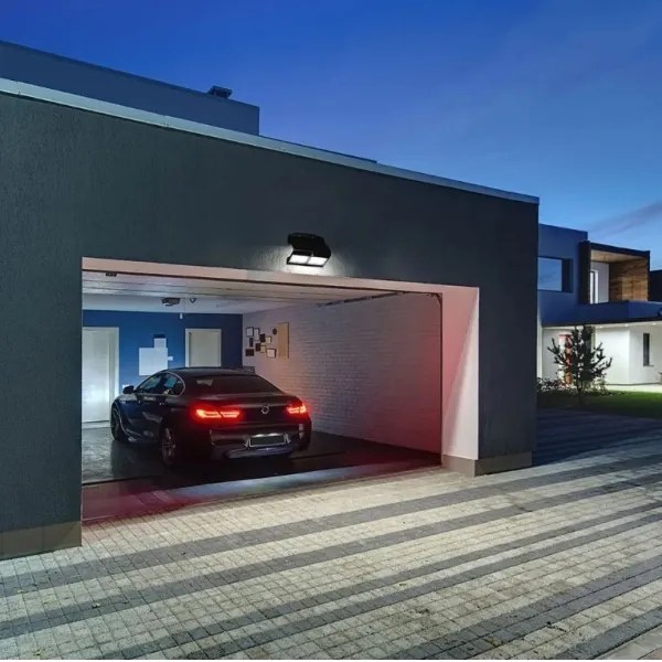 LED lampă solară de perete cu senzor, 7W, 4000K, IP65, 4000 mAh, negru