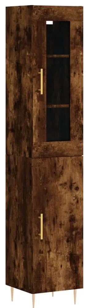 3199166 vidaXL Dulap înalt, stejar fumuriu, 34,5x34x180 cm, lemn prelucrat