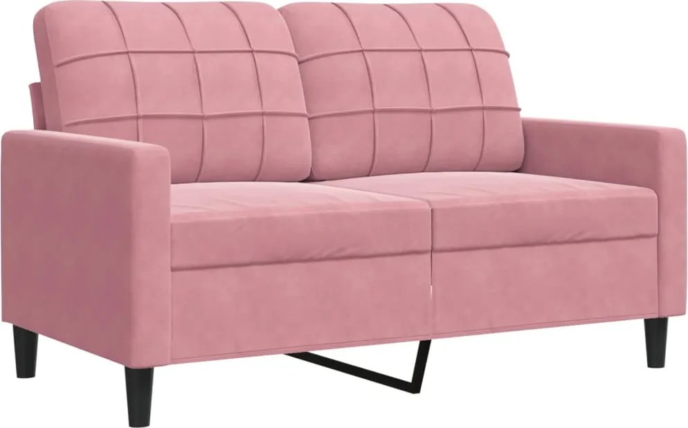 vidaXL Canapea cu 2 locuri, roz, 120 cm, catifea
