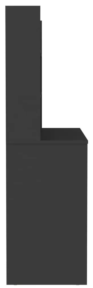 Masa machiaj cu lumini LED, negru, 100x40x135 cm , MDF Negru