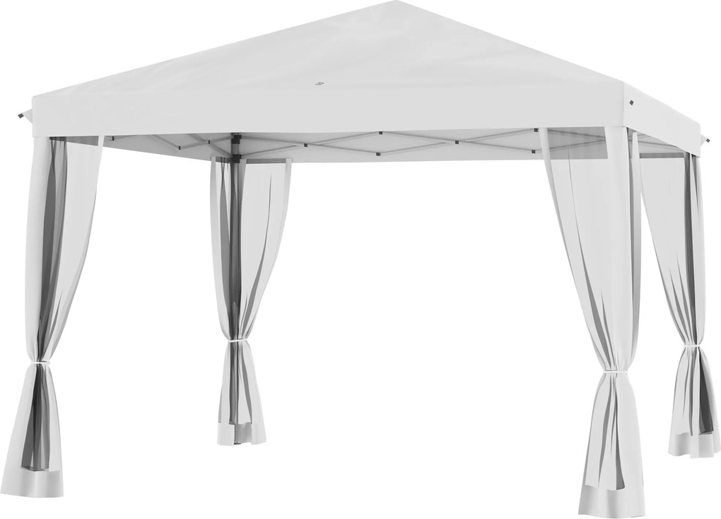 Outsunny Tonelă pop-up Barnum Pliant Stil Colonial 3 x 3 m 4 plase de țânțari + Geantă de Transport crem | Aosom Romania