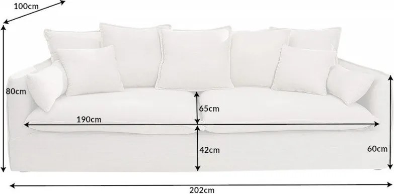 Canapea confortabila design modern, Heaven 3 locuri, natur