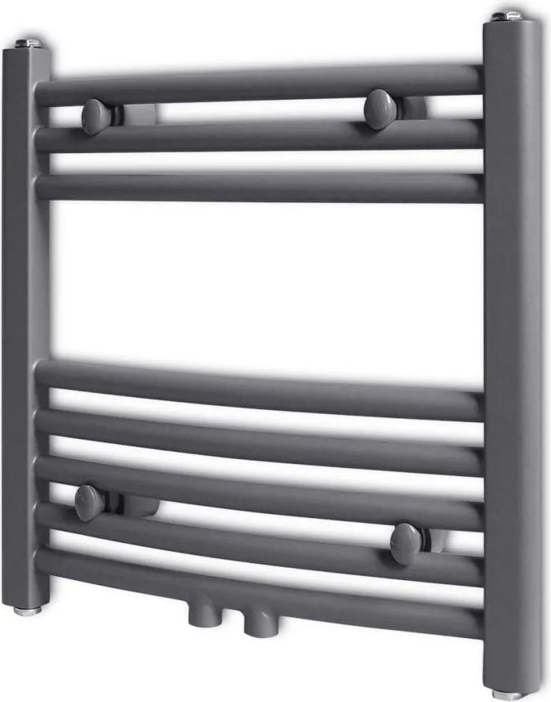 vidaXL Radiator port-prosop încălzire centrală baie, curbat, 480x480 mm, gri