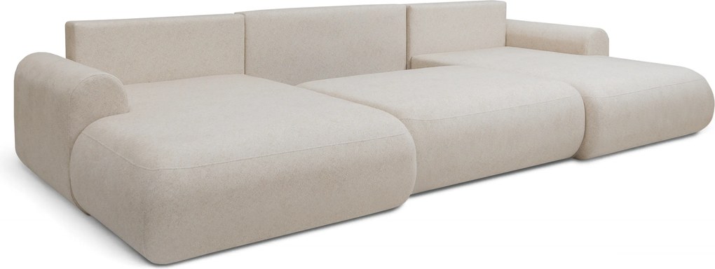 Colțar cu funcție de dormit Lotulis U - crem împletitură Ado 1601