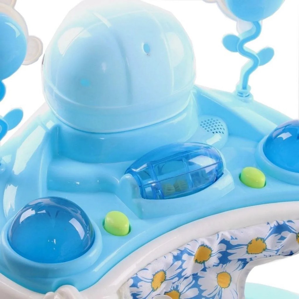 Premergator reglabil in 3 trepte NOVOKIDS™ Catch The Pigeon, cu melodii si lumini, Porumbel, Pliabil, 8 roti, Albastru