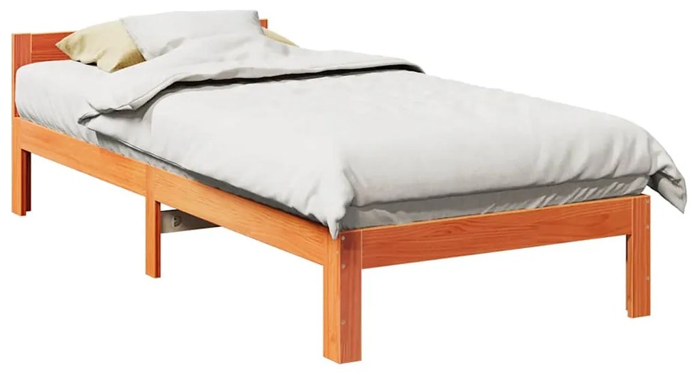 vidaXL Pat de zi fără saltea, maro ceruit, 90x200 cm, lemn masiv pin