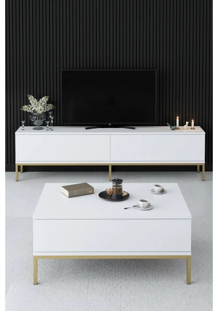 Măsuță de cafea Lord White and Gold