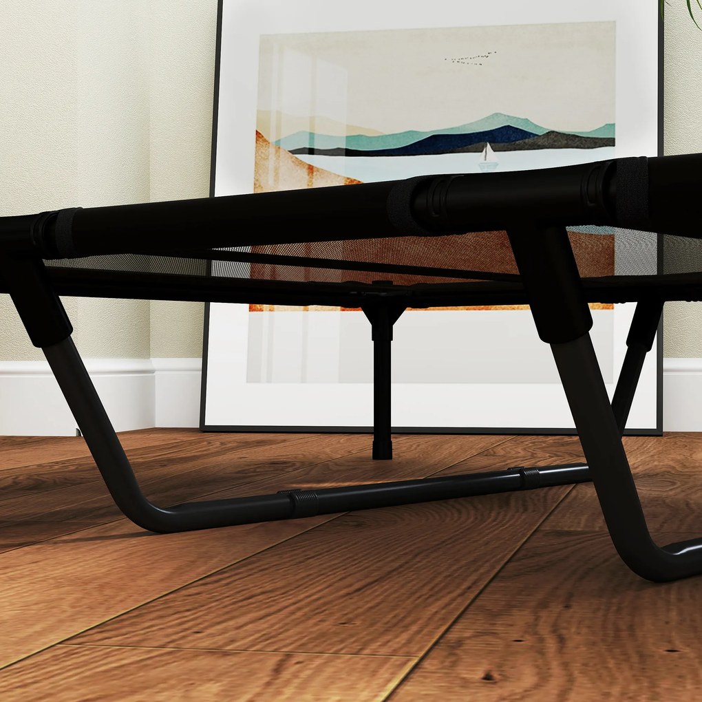 PawHut Pat Înălțat pentru Câini de Talie Mare cu Zonă Respirabilă și Geantă 122x92x23 cm Negru | Aosom Romania