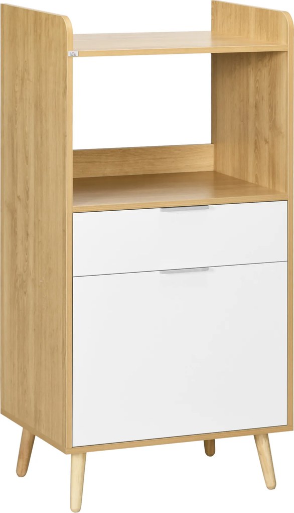 Dulap pentru Cuptorul cu Microunde, Dulap de Bucatarie cu Dulap de Depozitare, Sertar, Camera de Zi 58x40x118cm HOMCOM | Aosom Romania