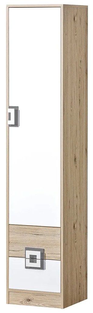 Dulap cu rafturi Niles NI05 (stejar deschis + alb + turcoaz). 1058374