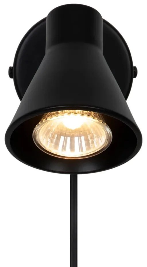 Aplica de perete cu spot directionabil design modern Eik 2 negru