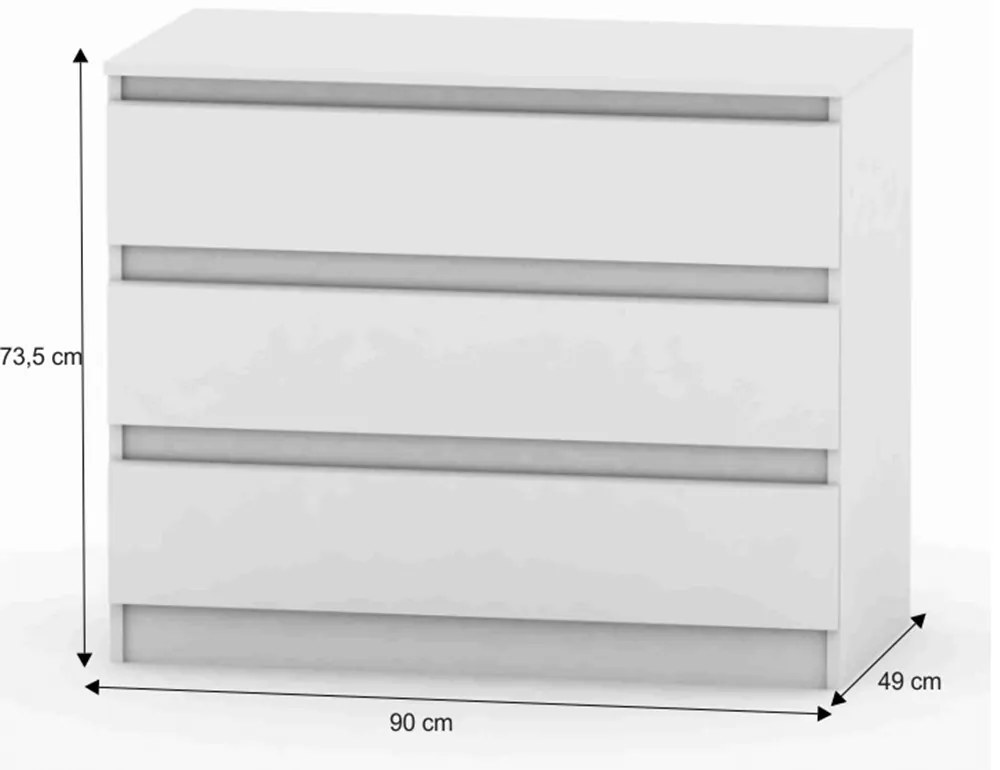 Comoda HANY NEW 003, albă