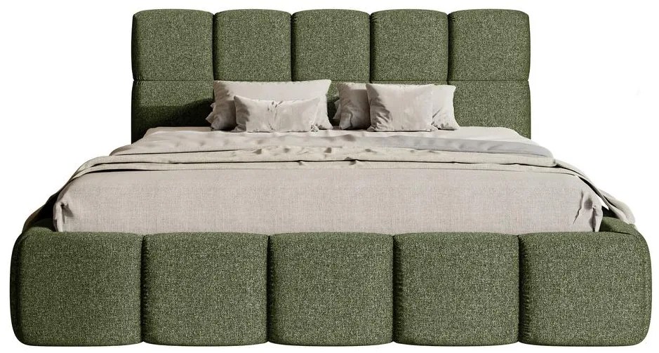 Pat matrimonial 140 cm Cirsten 140B (cu somieră) (măslin). 1099529