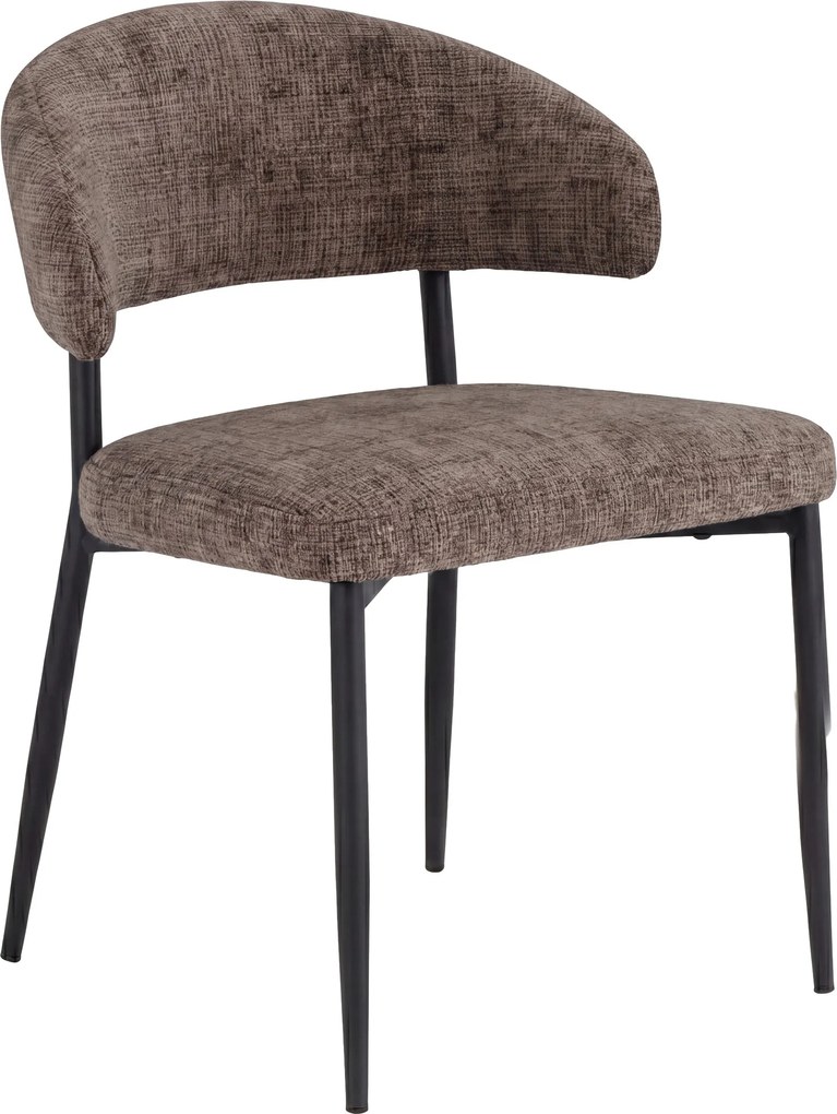 MAZZONI EXPORT IRIS Maro Stins (țesătură Juto 24) / picioare negre - SCAUN MODERN TAPIȚAT PENTRU SALON/SUFRAGERIE LOFT