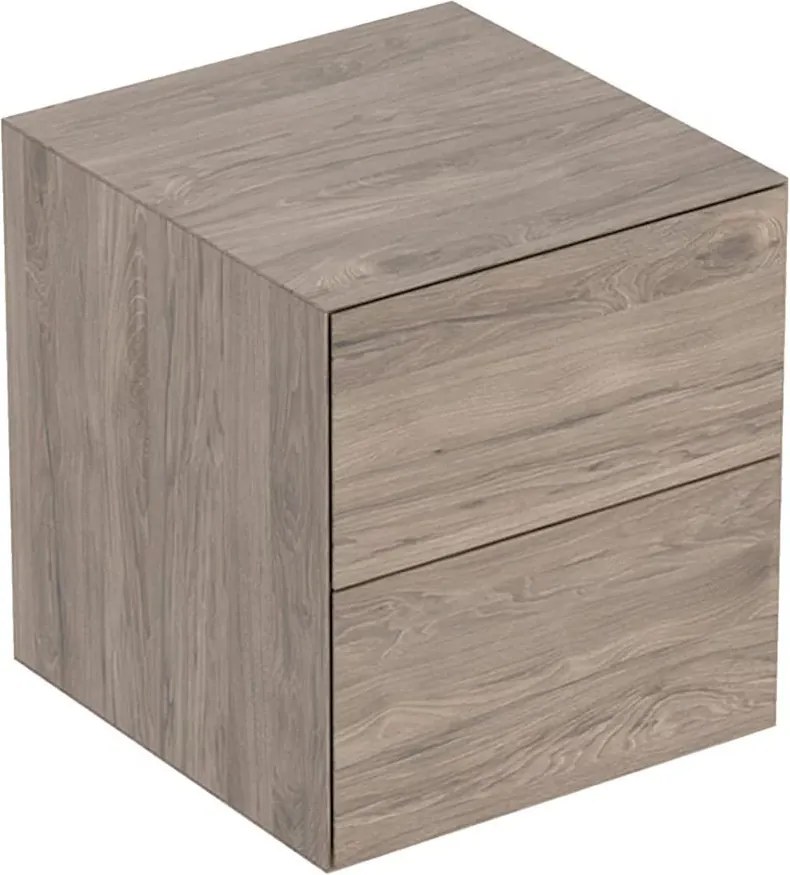 Dulap mediu suspendat Geberit One nuc american Hickory cu 2 sertare 45 cm