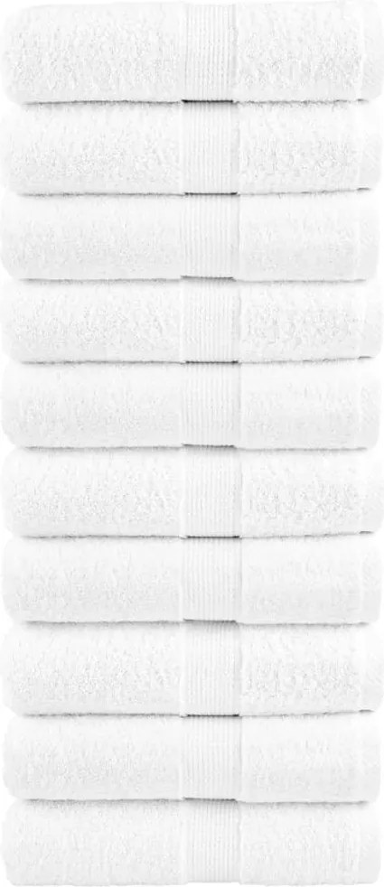 vidaXL Prosoape oaspeți premium, SOLUND 10 buc. alb 30x50cm 600gsm