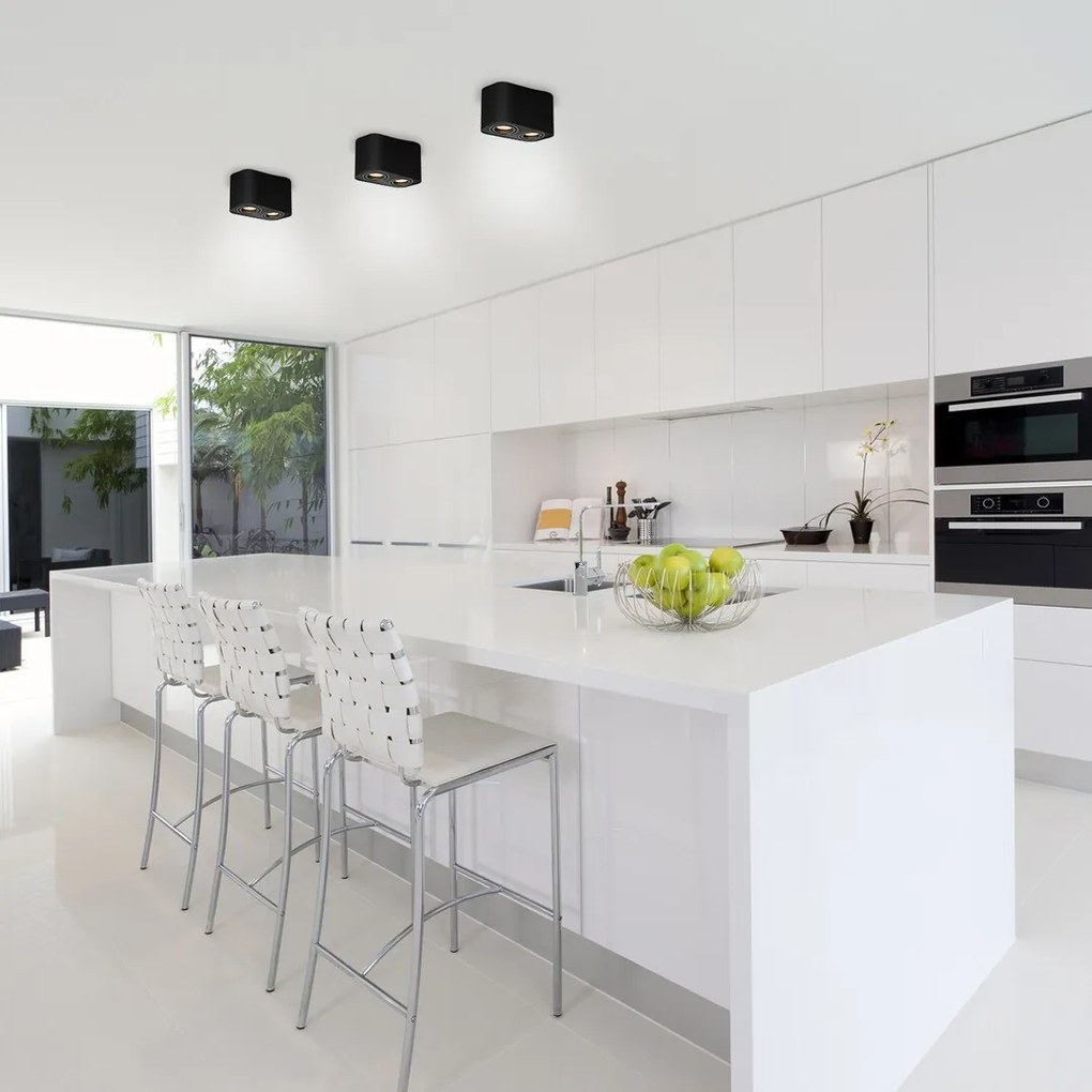 Plafoniera cu spoturi aplicate design minimalist Kobald negru mat