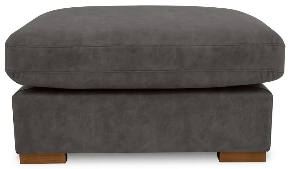 Taburet gri antracit cu tapițerie din imitație de piele Hamburg – Scandic