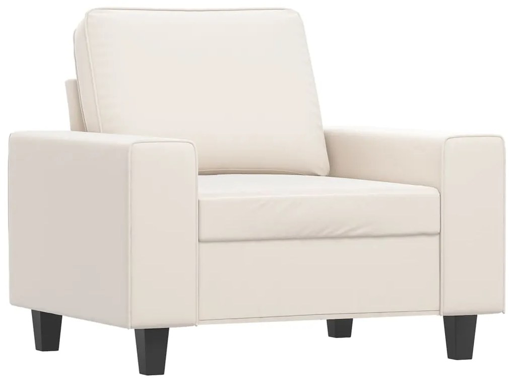 348974 vidaXL Fotoliu canapea, bej, 60 cm, textil microfibră