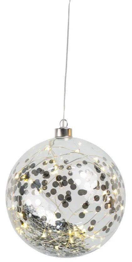 Räder Ornament mare din sticla LED cu confetti