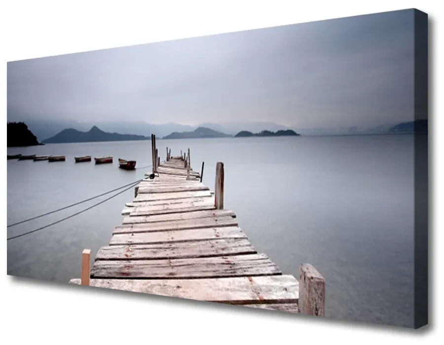 Tablou pe panza canvas Podul Sea Arhitectura Gray