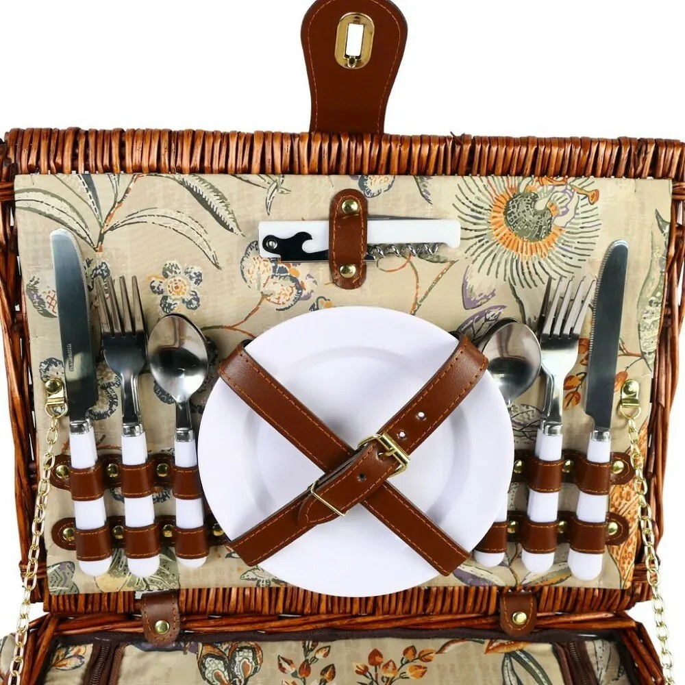 Arôme Coș de picnic pentru 4 persoane Grădină, 40x 30 x 20 cm