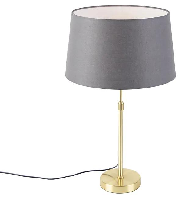 Lampă de masă auriu / alamă cu nuanță de in gri 35 cm - Parte