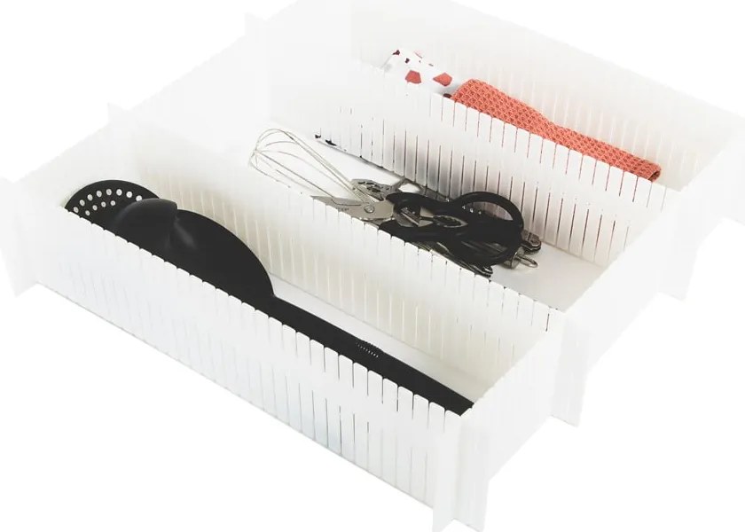 Set 6 separatoare pentru sertar Compactor Drawer Dividers, alb