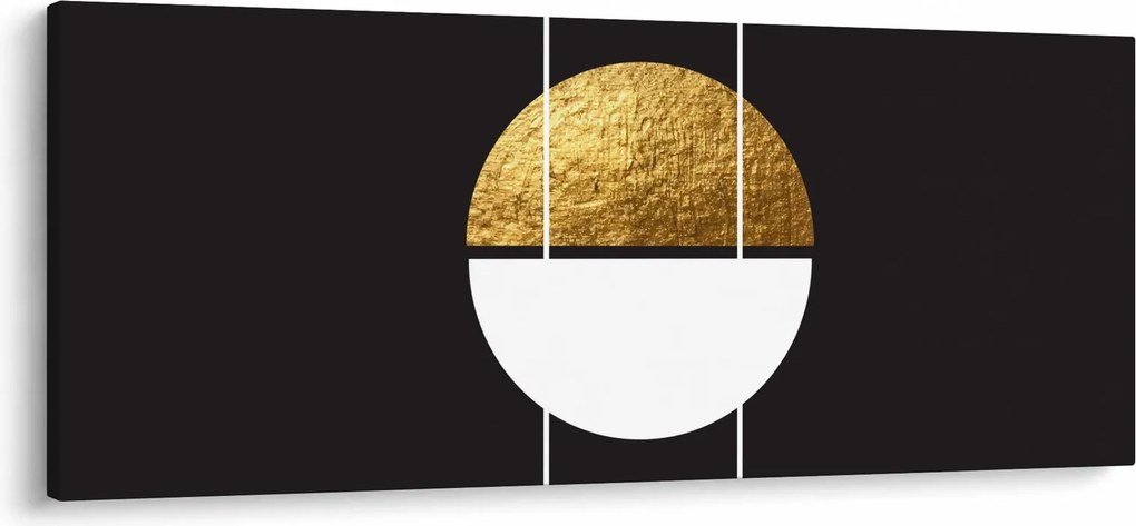 Tablou - Abstracție de aur și negru N⁰1 (120x50 cm)