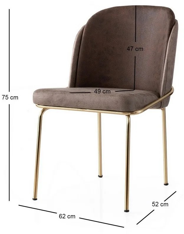 Set de scaune de sufragerie Dore Brown and Gold, 4buc.