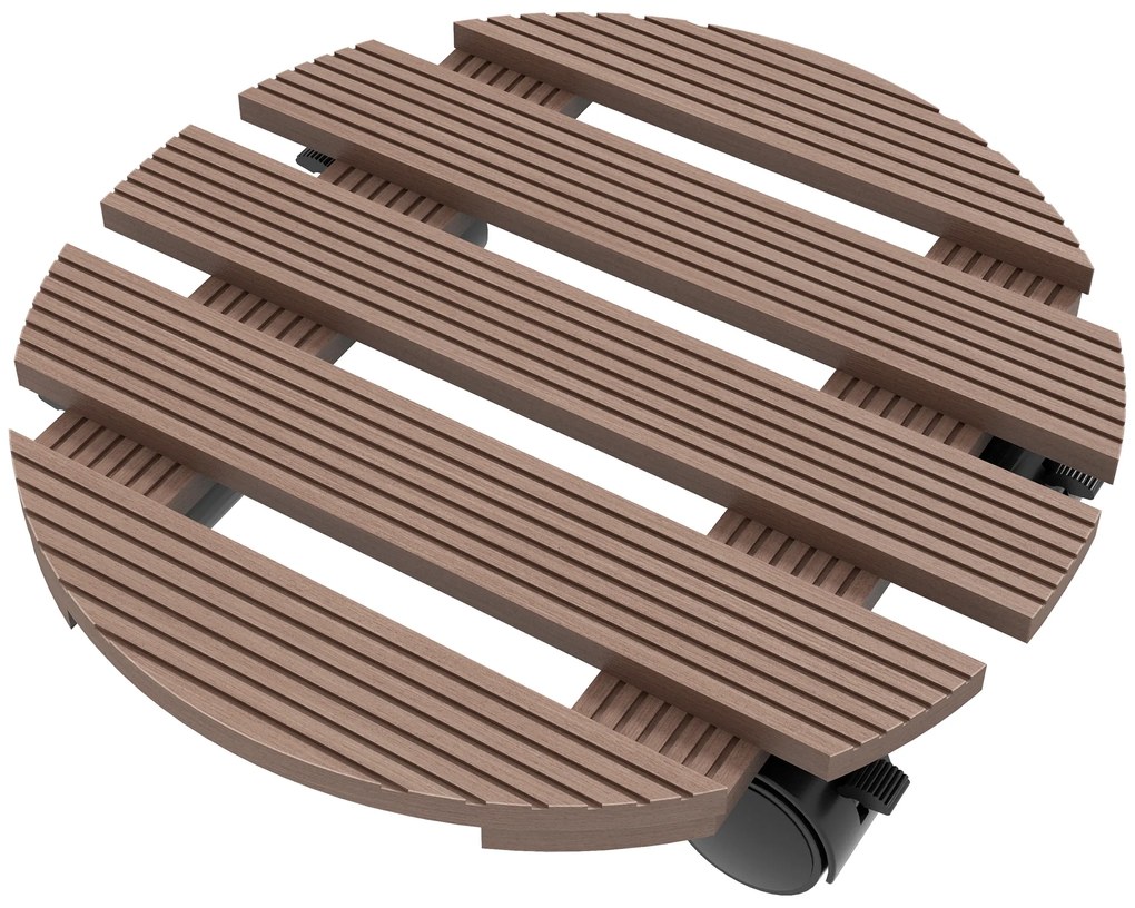 Outsunny Lot de 4 suporturi rotunde Ø30 cm pentru plante - suport pentru ghivece cu roți, interior și exterior | Aosom Romania