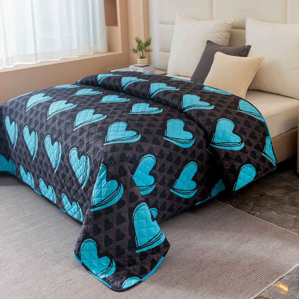 Cuvertura de pat KASUGA, turcoaz Dimensiune: 170 x 210 cm