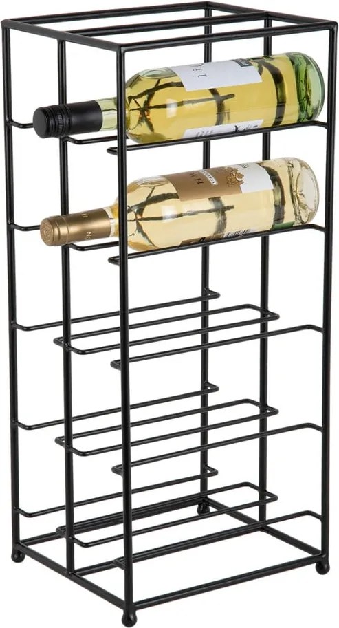 Raft pentru sticle de vin negru din metal număr de sticle 10 25x57x22,5 cm Dual Floor – PT LIVING