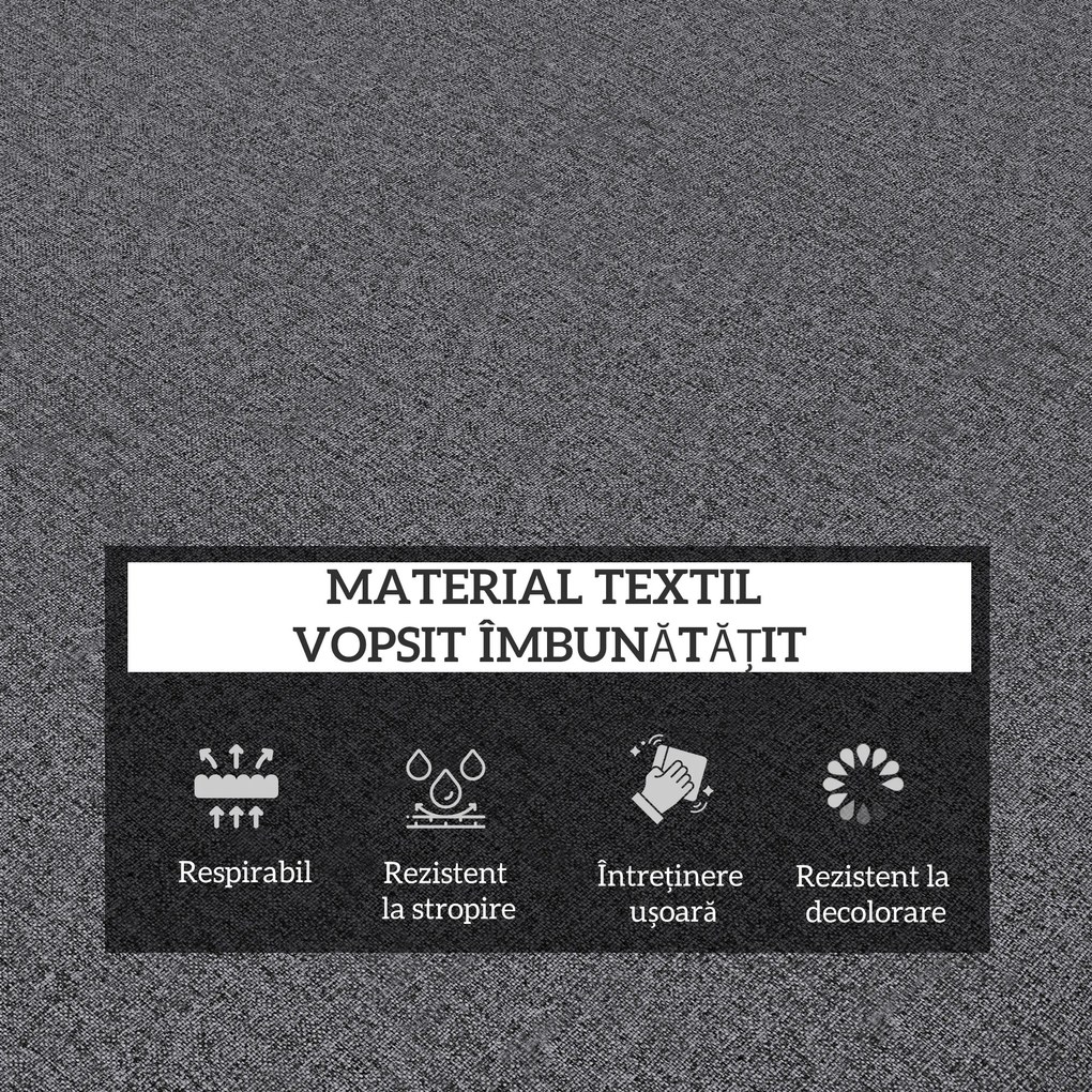 Outsunny Set de 2 Perne pentru Șezut și Spătar, Înlocuire Perne pentru Scaune de Patio, Perne cu Șnururi pentru Interior și Exterior, Gri | Aosom Romania